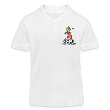 Golf rettet die Königin 2 - Kinder Organic Poloshirt Mini Sprinter von Stanley/Stella - Weiß - Vorne