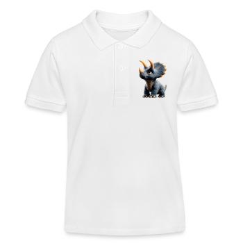 Triceratops Dinosaure Dinos Triceratops Dino - Polo enfant bio Stanley/Stella - blanc - Devant