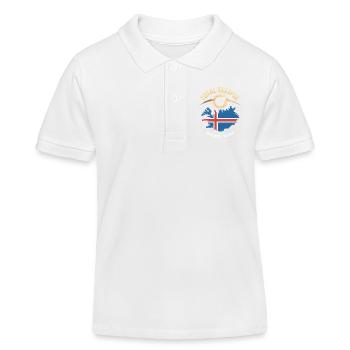 Éclipse solaire totale Islande 2026 - Polo enfant bio Stanley/Stella - blanc - Devant