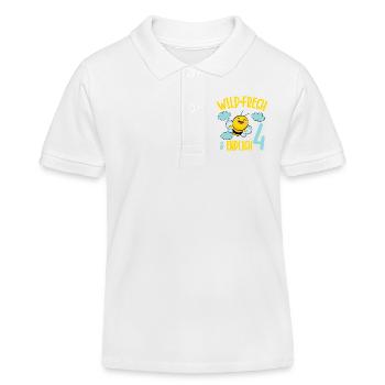 Bee Birthday Motif Finally 4 Years Girl - Kids Organic Polo Shirt by Stanley/Stella - white - Front