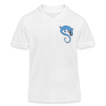 Mythical and fantastical Blue Creature - Kids Organic Polo Shirt by Stanley/Stella - white - Front