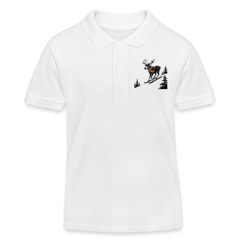 Slopes Moose - Kids Organic Polo Shirt by Stanley/Stella - white - Front
