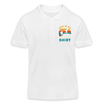 Trekking shirt with sunset silhouettes - Kids Organic Polo Shirt by Stanley/Stella - white - Front