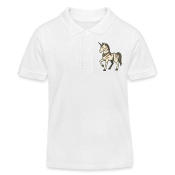 Licorne guerrière tribale avec tresses et marques - Polo enfant bio Stanley/Stella - blanc - Devant