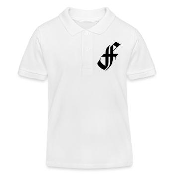 Abréviation de police Fraktur F - Polo enfant bio Stanley/Stella - blanc - Devant