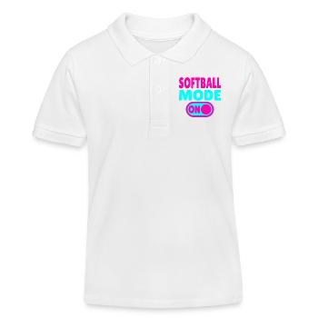 Softball Mode ON - Kids Organic Polo Shirt by Stanley/Stella - white - Front