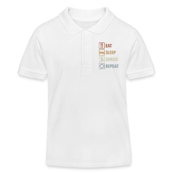 Eat Sleep Shred Repeat - Snowboarding - Kids Organic Polo Shirt by Stanley/Stella - white - Front