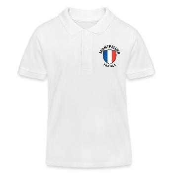 Montpelier-Schild von Frankreich - Kinder Organic Poloshirt Mini Sprinter von Stanley/Stella - Weiß - Vorne