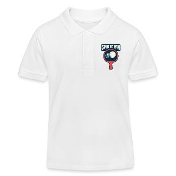 Dreh dich zum Sieg – Tischtennis - Kinder Organic Poloshirt Mini Sprinter von Stanley/Stella - Weiß - Vorne
