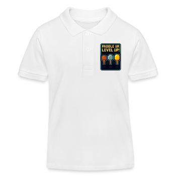 Paddle Up, Level Up Ping Pong - Polo enfant bio Stanley/Stella - blanc - Devant