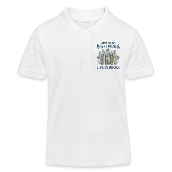 Buchliebhaber: Vintage: Botanische Freunde (Navy Text) - Kinder Organic Poloshirt Mini Sprinter von Stanley/Stella - Weiß - Vorne