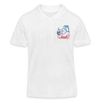 Meerjungfrau 2. Geburtstag 2 Jahre - Kinder Organic Poloshirt Mini Sprinter von Stanley/Stella - Weiß - Vorne