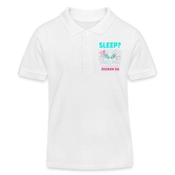 Gaming Sleep - Kids Organic Polo Shirt by Stanley/Stella - white - Front