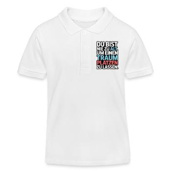 Never Too Old Dream Burst Design - Kids Organic Polo Shirt by Stanley/Stella - white - Front