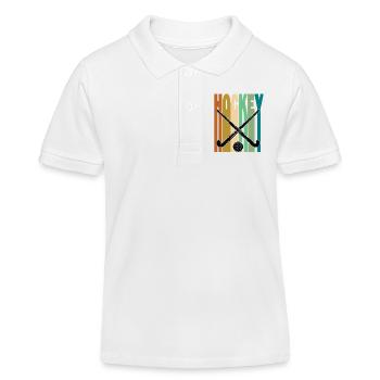 Field Hockey Retro Vintage - Kids Organic Polo Shirt by Stanley/Stella - white - Front