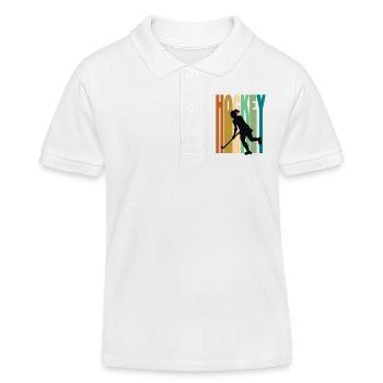 Feldhockey Damen Retro Vintage - Kinder Organic Poloshirt Mini Sprinter von Stanley/Stella - Weiß - Vorne