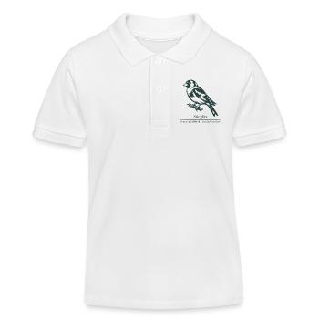 Goldfinch Silhouette | Ornithology | Drawing - Kids Organic Polo Shirt by Stanley/Stella - white - Front