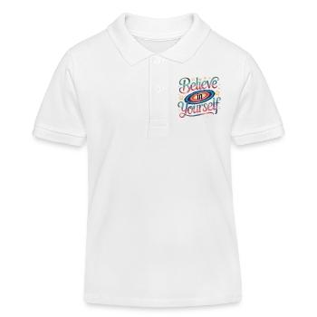 Believe in Yourself - Galaxy - Kinder Organic Poloshirt Mini Sprinter von Stanley/Stella - Weiß - Vorne