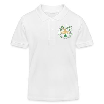 Cat Ramen Fiesta with Lucky Clover - Kids Organic Polo Shirt by Stanley/Stella - white - Front