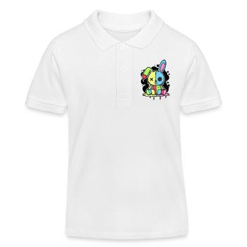 Goth Bunny Horror Rabbit Gothic Creepy Creepy - Kids Organic Polo Shirt by Stanley/Stella - white - Front