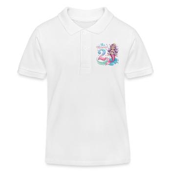 Meerjungfrau 2. Geburtstag 2 Jahre - Kinder Organic Poloshirt Mini Sprinter von Stanley/Stella - Weiß - Vorne