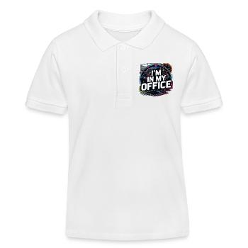 Ich bin in meinem Büro - Kinder Organic Poloshirt Mini Sprinter von Stanley/Stella - Weiß - Vorne