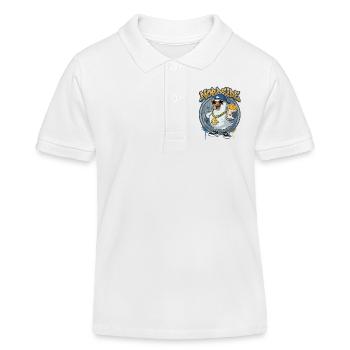 Nordside Möwe – Street Rap Pommes Cartoon - Kinder Organic Poloshirt Mini Sprinter von Stanley/Stella - Weiß - Vorne
