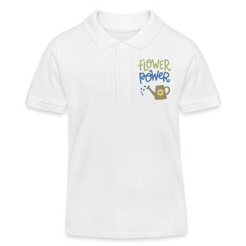 Conception d’arrosoirs de jardinage mignons Flower Power - Polo enfant bio Stanley/Stella - blanc - Devant
