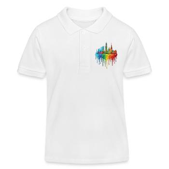 Hamburg with colorful gradient color - Kids Organic Polo Shirt by Stanley/Stella - white - Front