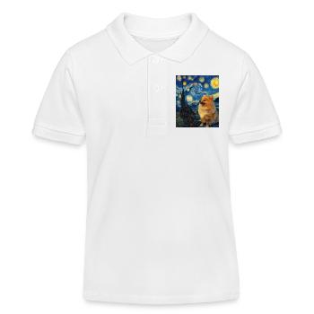 Zwergspitz Spitz Pomeranian - Kinder Organic Poloshirt Mini Sprinter von Stanley/Stella - Weiß - Vorne