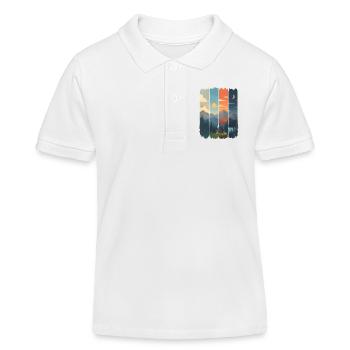 Horizonte in vier Gebirgstafeln - Kinder Organic Poloshirt Mini Sprinter von Stanley/Stella - Weiß - Vorne