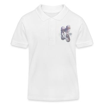 Maltese with water reflection - Kids Organic Polo Shirt by Stanley/Stella - white - Front