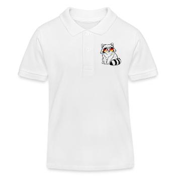 German flag raccoon German Germany - Kids Organic Polo Shirt by Stanley/Stella - white - Front
