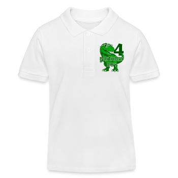 DINO 4 ANS DINOSAURE 4E ANNIVERSAIRE - Polo enfant bio Stanley/Stella - blanc - Devant