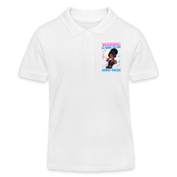 Anime and Music Chibi Black Girl - Kinder Organic Poloshirt Mini Sprinter von Stanley/Stella - Weiß - Vorne