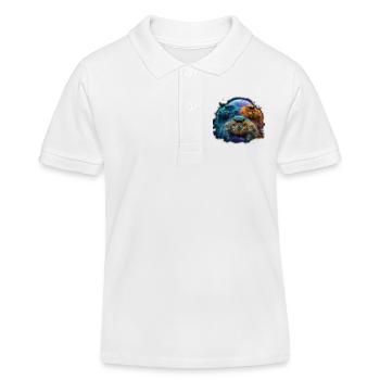 Springspinnen Vollmond Kawaii Chibi Jumping Spider - Kinder Organic Poloshirt Mini Sprinter von Stanley/Stella - Weiß - Vorne