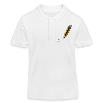 Friendly Kawaii Pencil - Kids Organic Polo Shirt by Stanley/Stella - white - Front