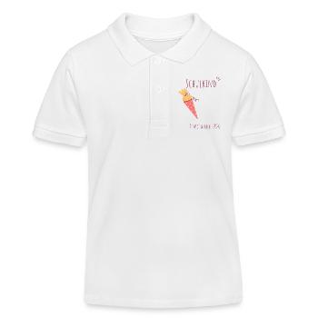 Schulkind Einschulung 2026 personalisierbar - Kinder Organic Poloshirt Mini Sprinter von Stanley/Stella - Weiß - Vorne