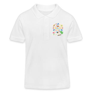 Schulkind 2026 First Day of School 2026 - Kinder Organic Poloshirt Mini Sprinter von Stanley/Stella - Weiß - Vorne