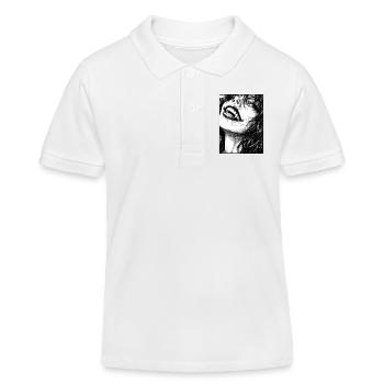 Ausdrucksvoller Vampirschrei - Kinder Organic Poloshirt Mini Sprinter von Stanley/Stella - Weiß - Vorne