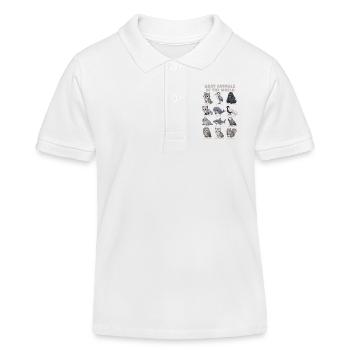  Graue Tiere Der Welt Wildtierdiagramm Wolf Eule - Kinder Organic Poloshirt Mini Sprinter von Stanley/Stella - Weiß - Vorne