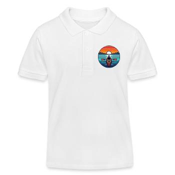 Kayaking Kayakers and setting sun - Kids Organic Polo Shirt by Stanley/Stella - white - Front