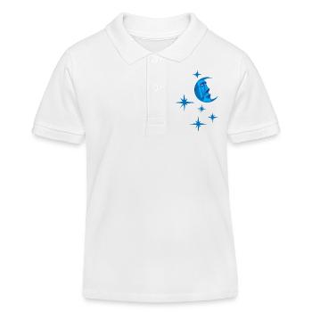Blue Tiki Moon Moai Good night ! Moon Nightgown - Kids Organic Polo Shirt by Stanley/Stella - white - Front