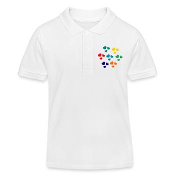 HERZ. HERZ. HERZ. KÜSSEN. SCHMATZEN. KÜSST. - Kinder Organic Poloshirt Mini Sprinter von Stanley/Stella - Weiß - Vorne