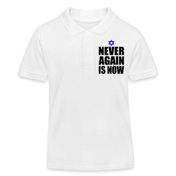 Never again is now - Kids Organic Polo Shirt by Stanley/Stella - white - Front