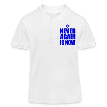 Never again is now - Kids Organic Polo Shirt by Stanley/Stella - white - Front