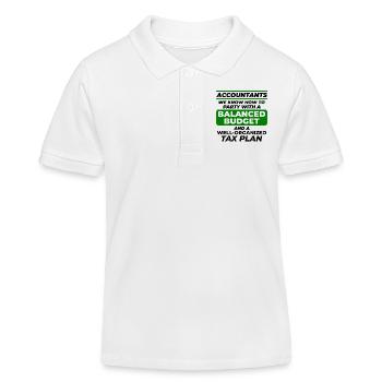Buchhalter Buchhaltung Buchhaltung Finanzen Lustig - Kinder Organic Poloshirt Mini Sprinter von Stanley/Stella - Weiß - Vorne