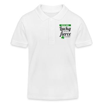 Irish Girl : Humour chanceux et féroce - Polo enfant bio Stanley/Stella - blanc - Devant