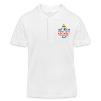 Retired Flight Attendant Aviation Cabin Crew - Kids Organic Polo Shirt by Stanley/Stella - white - Front