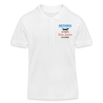 Retired Flight Attendant Aviation Cabin Crew - Kids Organic Polo Shirt by Stanley/Stella - white - Front
